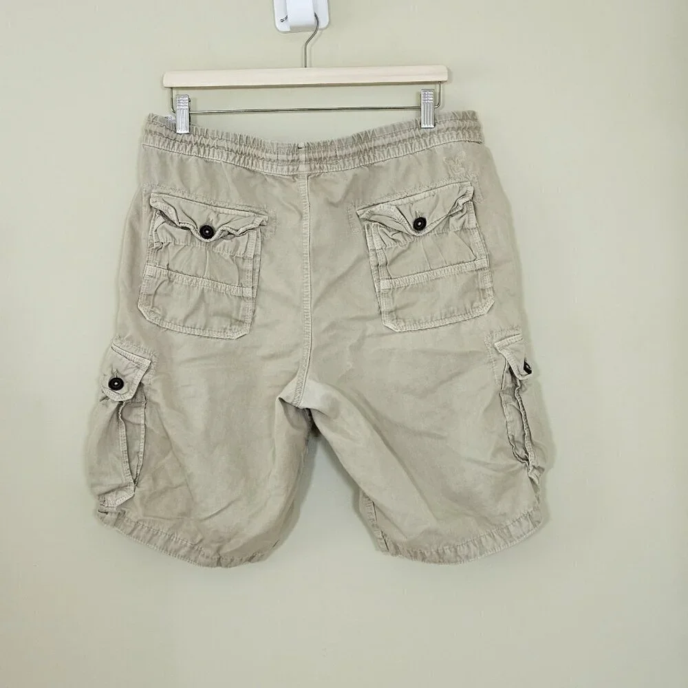 American Eagle Shorts Mens L Beige Cargo Utility Pockets Outdoor Gorpcore Grunge